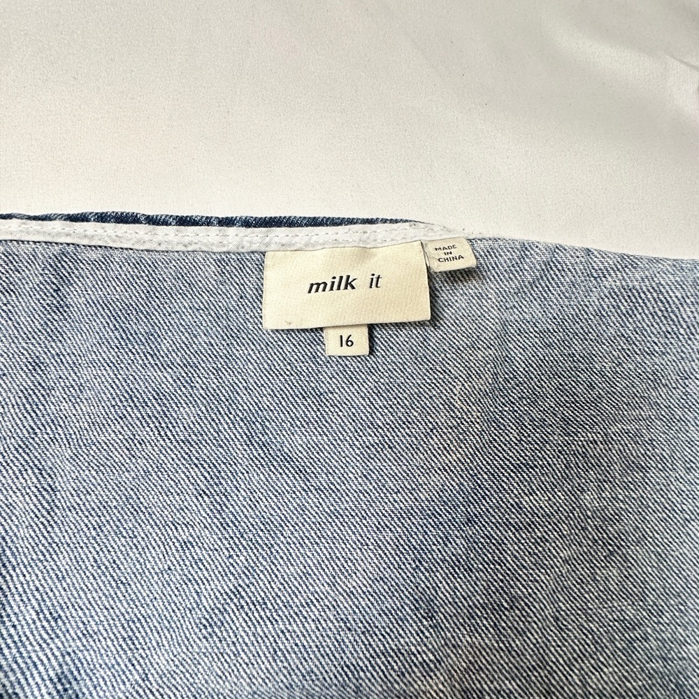 MILK IT Embellished Blue Denim Genie Top (Size 16) - Picture 3 of 9